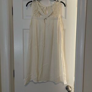 Cream Lace Detail Sleeveless Top